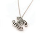 CHANEL Coco Mark Necklace CC Logo Silver 03P 7-7-897