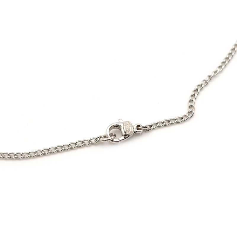CHANEL Coco Mark Necklace CC Logo Silver 03P 7-7-897