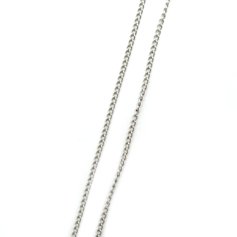 CHANEL Coco Mark Necklace CC Logo Silver 03P 7-7-897