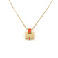 HERMES Irene Necklace Orange × Gold H Logo H Ash 7-6-607