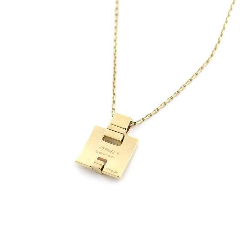 HERMES Irene Necklace Orange × Gold H Logo H Ash 7-6-607