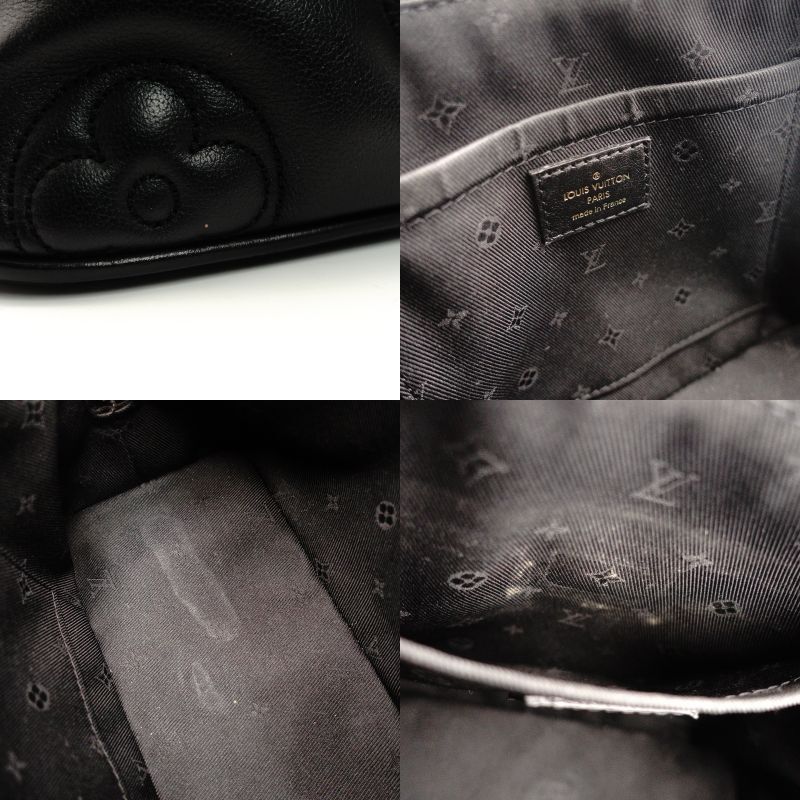 LOUIS VUITTON Handbag Bubblegram Alma BB Black Leather 2-Way M59793