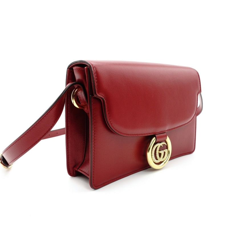 GUCCI Marmont Shoulder Bag Leather Red