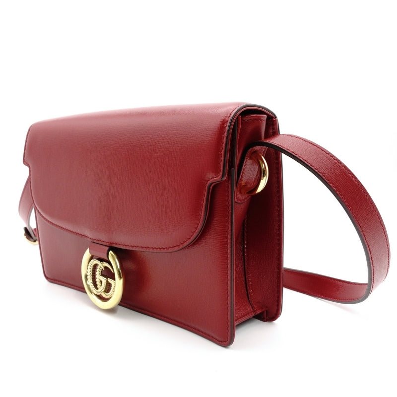GUCCI Marmont Shoulder Bag Leather Red
