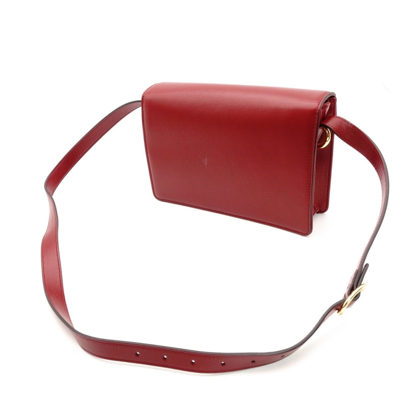 GUCCI Marmont Shoulder Bag Leather Red