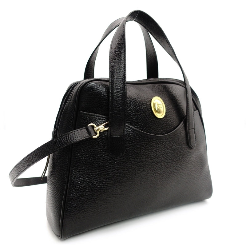 Christian Dior 2-way Bag Black Leather