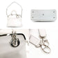 Christian Dior Granville Cannage White 2-Way Handbag White Leather 7-7-1155