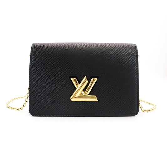 LOUIS VUITTON Epi Pochette Twist Chain Shoulder Bag Black M68750