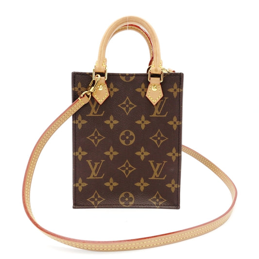 LOUIS VUITTON Petite Sac Plat Shoulder Bag Monogram 2-Way