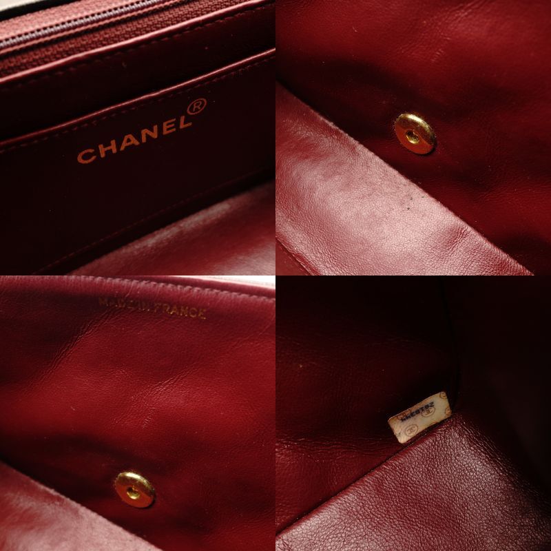 CHANEL Matelasse Diana Lambskin Single Flap Black Chain Shoulder Bag Series 2 Black 7-6-217