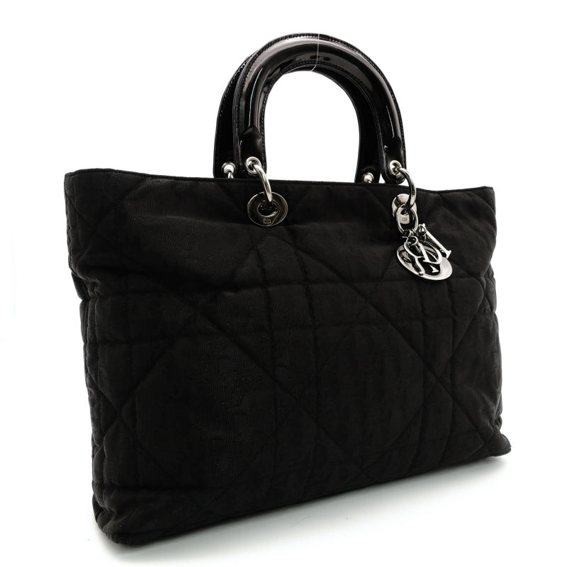 Christian Dior Lady Dior Trotter Handbag Black Black Nylon