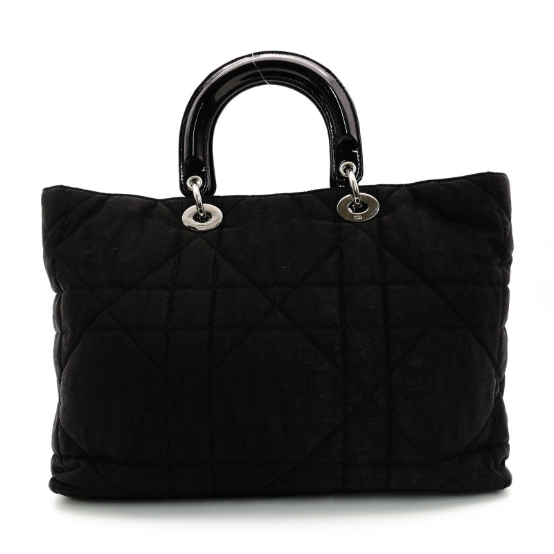 Christian Dior Lady Dior Trotter Handbag Black Black Nylon