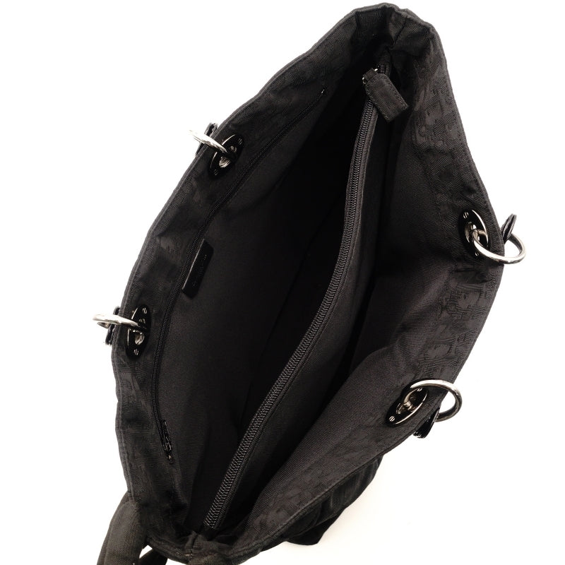 Christian Dior Lady Dior Trotter Handbag Black Black Nylon