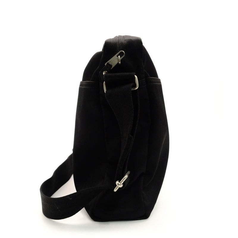 HERMES BASSUS MM Shoulder Bag Black Canvas Black H Logo 7-7-1110