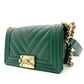 CHANEL Boy Chanel Small Caviar Leather Green Gold Hardware Leather Chain Shoulder Bag 7-5-659
