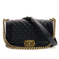 CHANEL Boy Chanel Caviar Leather Shoulder Bag in Navy with Gold Hardware and Chain Strap 7-5-324