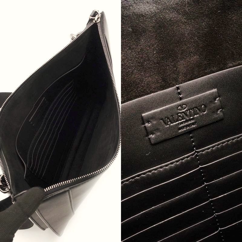 VALENTINO Garavani Tote Bag Studs Black 2way Shoulder Strap