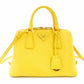 PRADA Handbag Saffiano 2-Way Leather Yellow Crossbody Bag Yellow