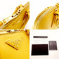 PRADA Handbag Saffiano 2-Way Leather Yellow Crossbody Bag Yellow