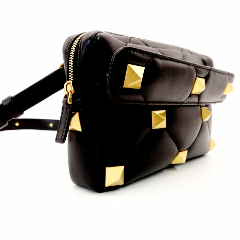 VALENTINO Roman Studs Shoulder Bag Black