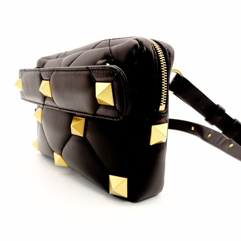 VALENTINO Roman Studs Shoulder Bag Black