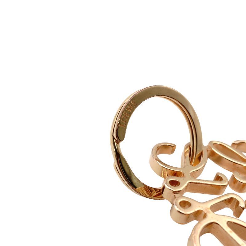 LOEWE Anagram Keyring Key Charm Pink Gold Logo 7-6-194