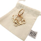 LOEWE Anagram Keyring Key Charm Pink Gold Logo 7-6-194