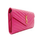 Saint Laurent YSL Chain Shoulder Bag Pink Leather Logo