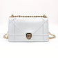 DIOR Diorama Silver Chain Shoulder Bag Leather Gold Hardware
