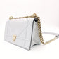 DIOR Diorama Silver Chain Shoulder Bag Leather Gold Hardware