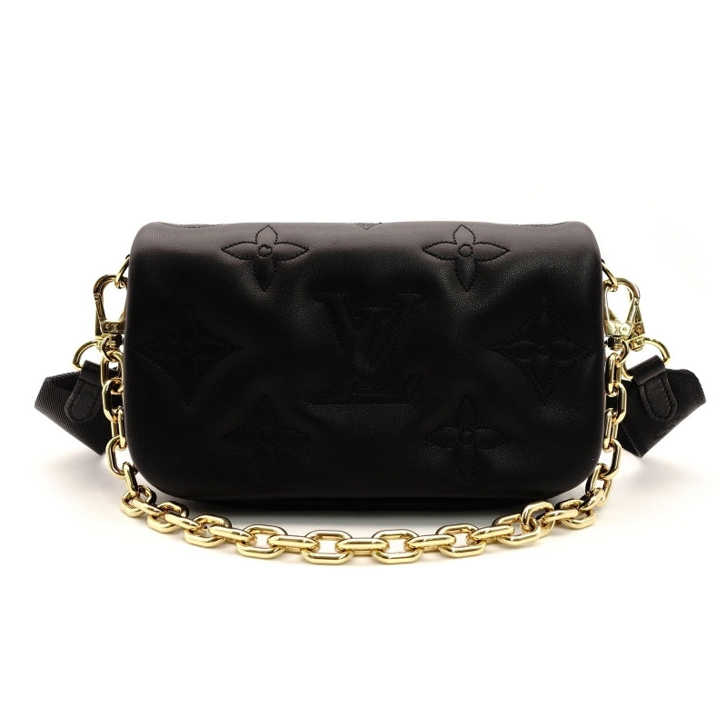 Louis Vuitton LOUIS VUITTON Anplant Pochette Coussin Shoulder Bag Black Leather Black Crossbody 7-8-088