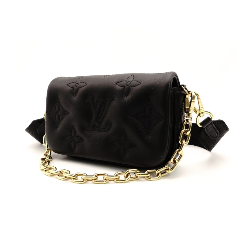 Louis Vuitton LOUIS VUITTON Anplant Pochette Coussin Shoulder Bag Black Leather Black Crossbody 7-8-088