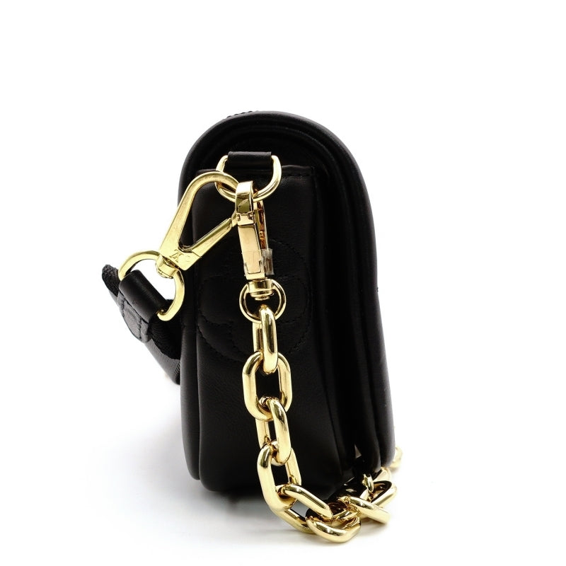 Louis Vuitton LOUIS VUITTON Anplant Pochette Coussin Shoulder Bag Black Leather Black Crossbody 7-8-088