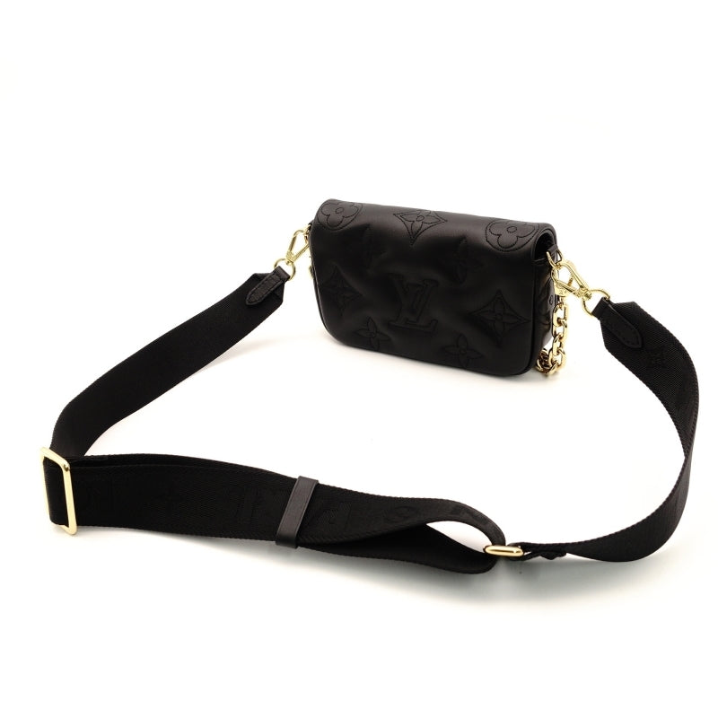 Louis Vuitton LOUIS VUITTON Anplant Pochette Coussin Shoulder Bag Black Leather Black Crossbody 7-8-088
