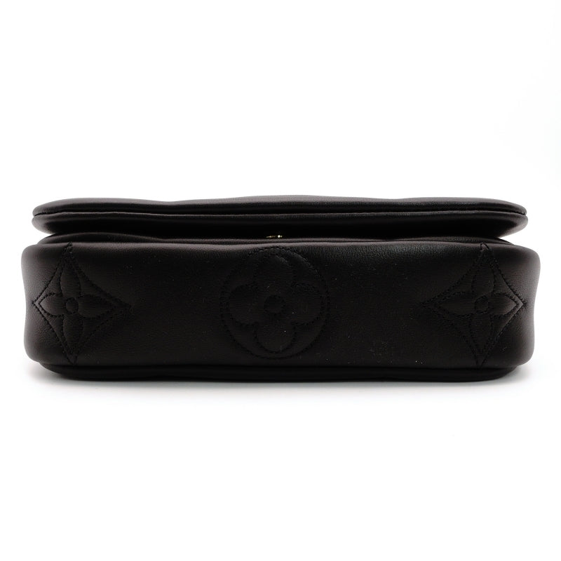 Louis Vuitton LOUIS VUITTON Anplant Pochette Coussin Shoulder Bag Black Leather Black Crossbody 7-8-088