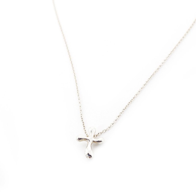 Tiffany & Co. Cross Necklace Sterling Silver 925 Necklace Approx. 2g 6-10-743