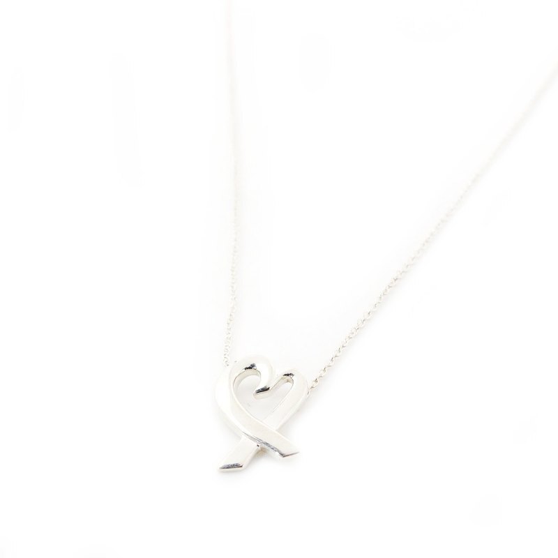 Tiffany & Co. Loving Heart Necklace Sterling Silver 925 Necklace Approx. 2g 6-3-755