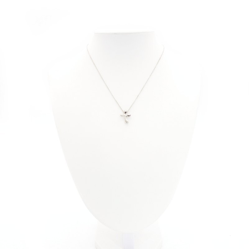 Tiffany & Co. Cross Necklace Sterling Silver 925 Necklace Approx. 3g 6-10-1067