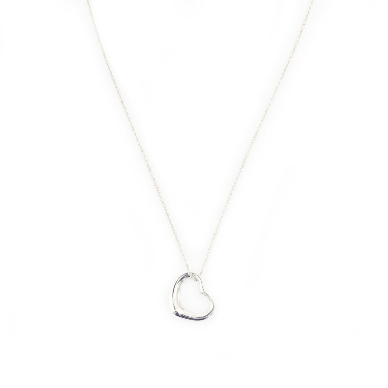 Tiffany & Co. Open Heart Necklace Sterling Silver 925 Approx. 2.2g 6-11-872