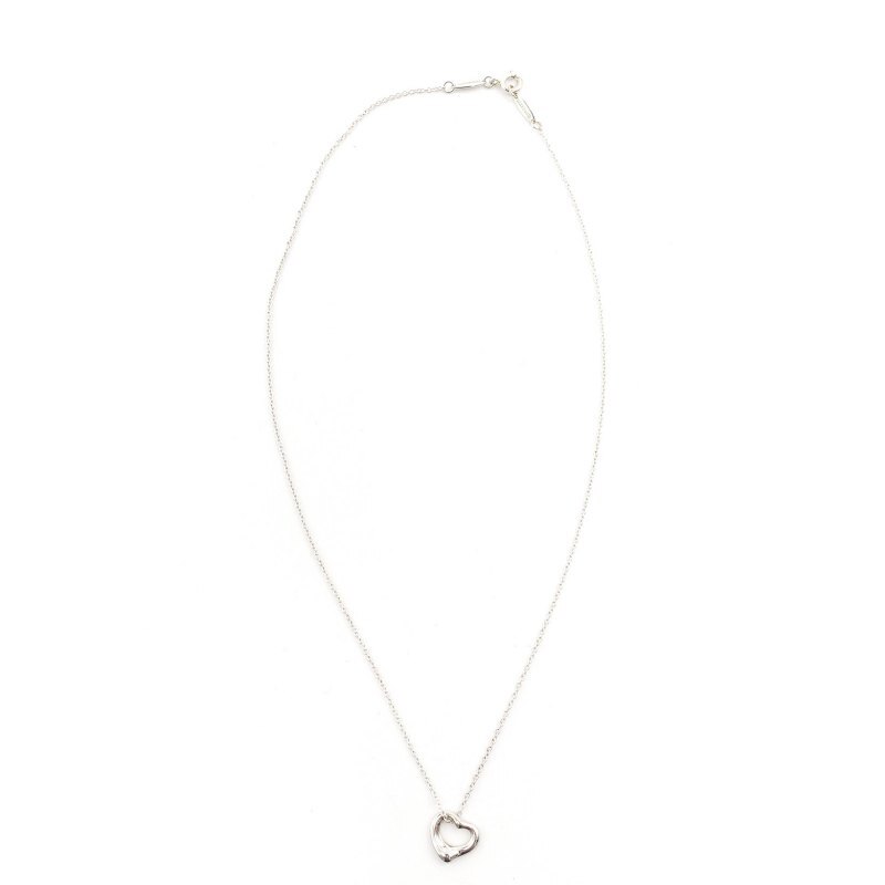 Tiffany & Co. Open Heart Necklace Sterling Silver 925 Approx. 2g Silver 6-3-758