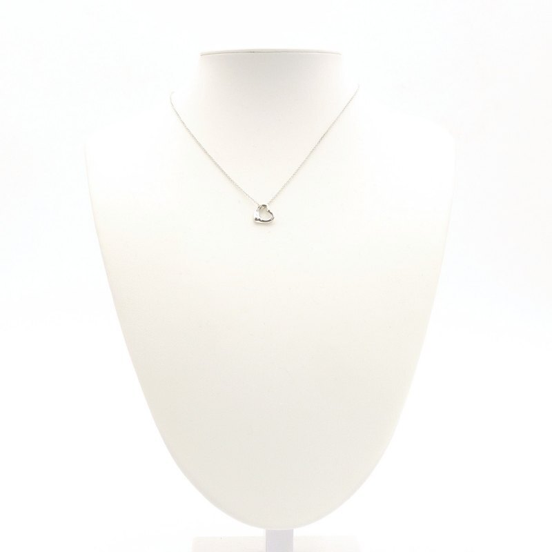 Tiffany & Co. Open Heart Necklace Sterling Silver 925 Approx. 2g Silver 6-3-758
