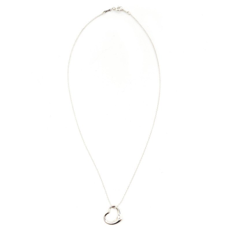 Tiffany & Co. Open Heart Necklace Sterling Silver 925 Approx. 3g Silver 6-3-759