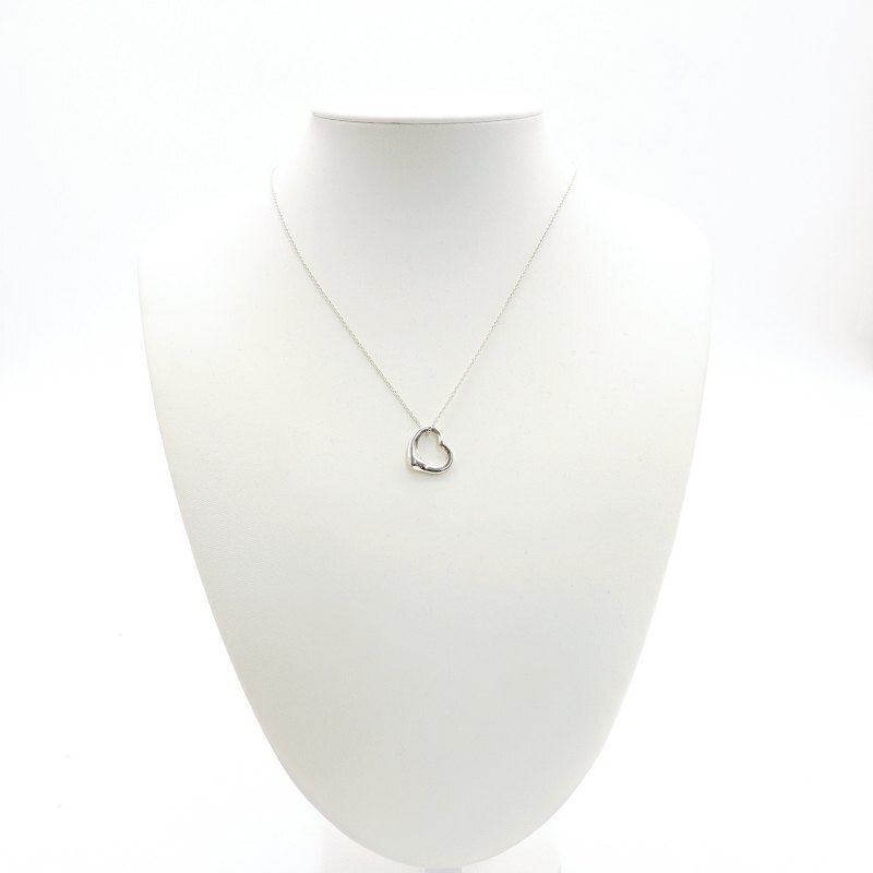 Tiffany & Co. Open Heart Necklace Sterling Silver 925 Approx. 3g Silver 6-3-759