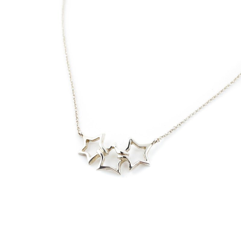 Tiffany & Co. Triple Star Necklace Sterling Silver 925 Approx. 3g 6-3-810