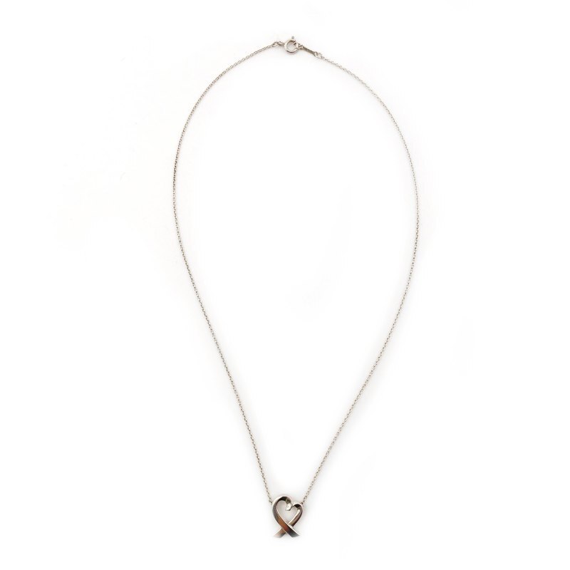 Tiffany & Co. Loving Heart Necklace Sterling Silver 925 Approx. 3g Silver 6-4-592