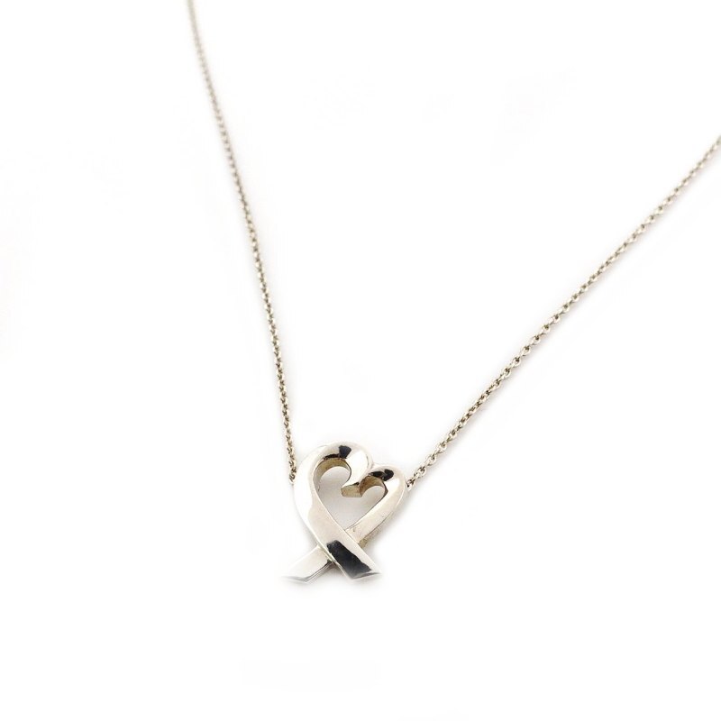 Tiffany & Co. Loving Heart Necklace Sterling Silver 925 Approx. 3g Silver 6-4-592