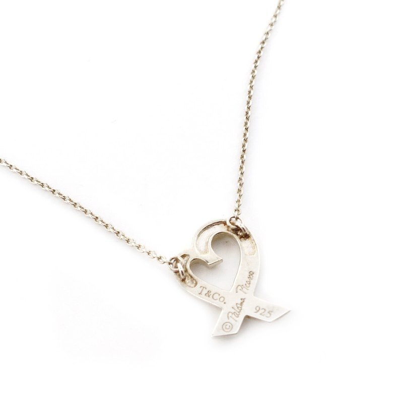Tiffany & Co. Loving Heart Necklace Sterling Silver 925 Approx. 3g Silver 6-4-592