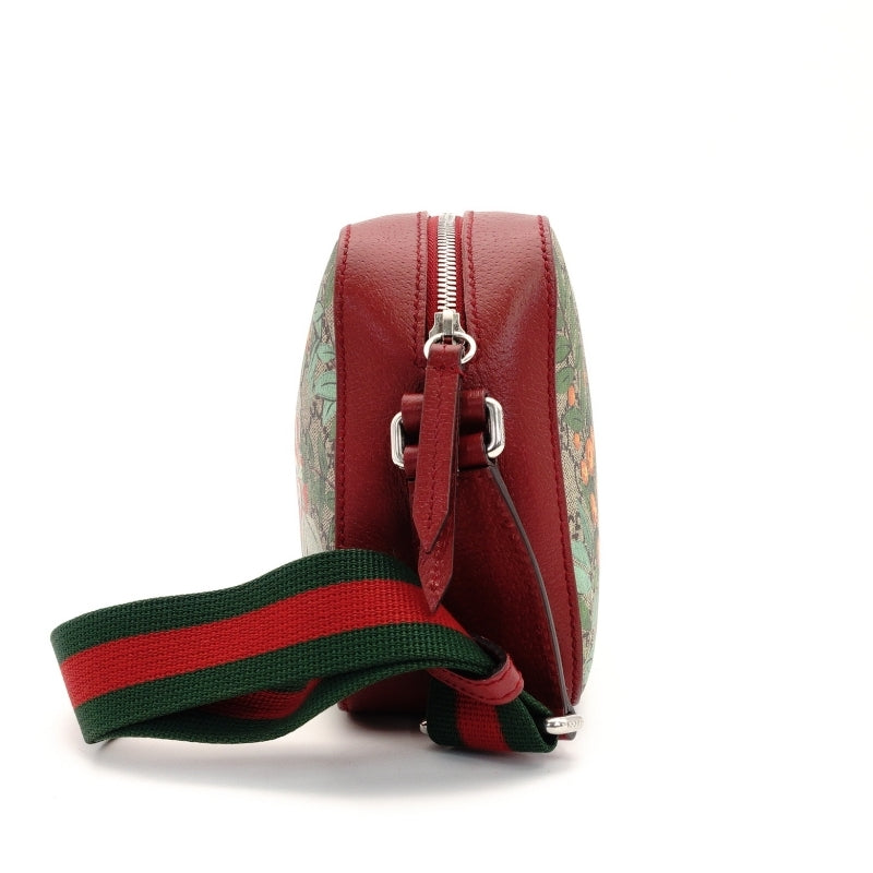 GUCCI Tian GG Supreme Shoulder Bag Camera Bag Crossbody PVC Beige Red 7-8-592