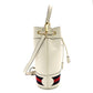 GUCCI Shoulder Bag White GG Logo Leather Crossbody White 2-Way 7-9-148