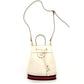 GUCCI Shoulder Bag White GG Logo Leather Crossbody White 2-Way 7-9-148